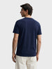 Men's Navy Blue Regular Fit Solid Casual T-Shirt