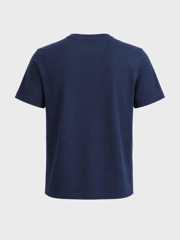 Men's Navy Blue Regular Fit Solid Casual T-Shirt