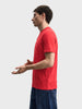 Men's Red Regular Fit Solid Casual T-Shirt
