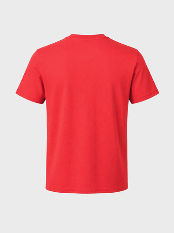 Men's Red Regular Fit Solid Casual T-Shirt