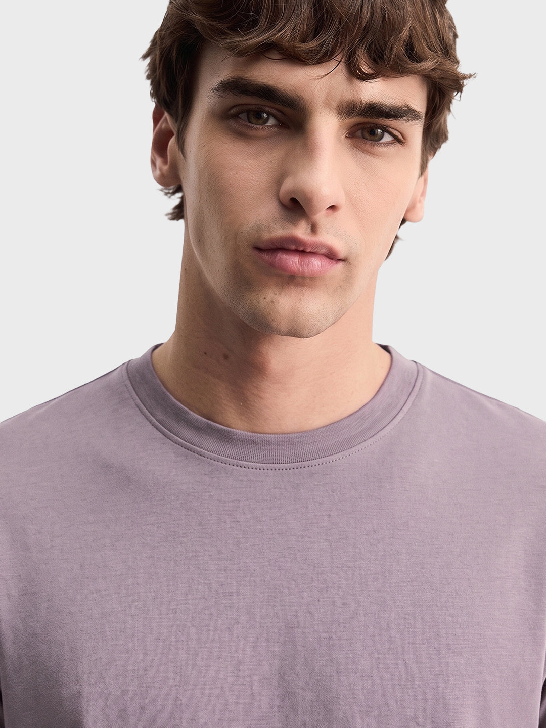 Men's Grey Regular Fit Solid Casual T-Shirt