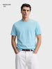 Men's Blue Regular Fit Solid Casual T-Shirt