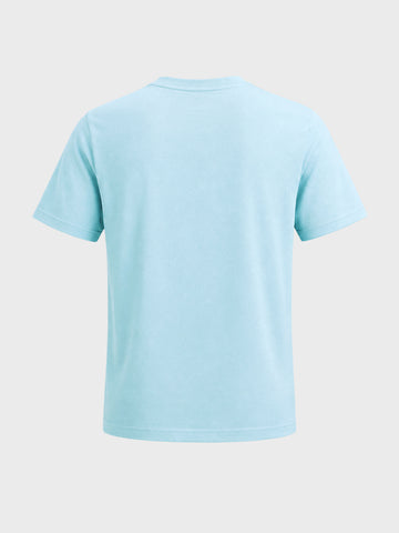 Men's Blue Regular Fit Solid Casual T-Shirt
