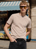 Men's Beige Regular Fit Solid Casual T-Shirt