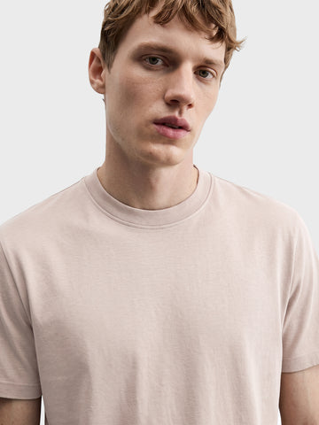 Men's Beige Regular Fit Solid Casual T-Shirt