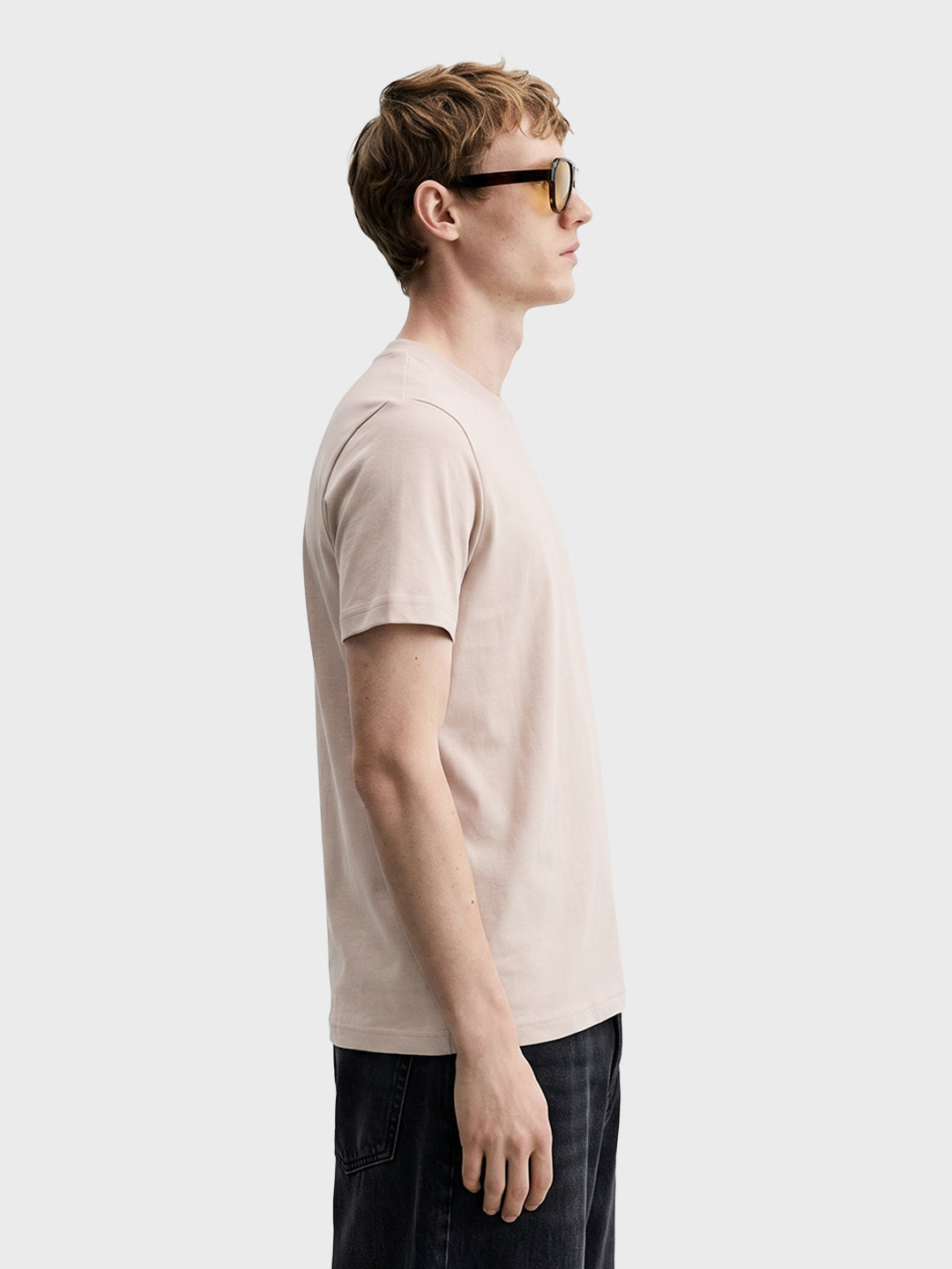Men's Beige Regular Fit Solid Casual T-Shirt