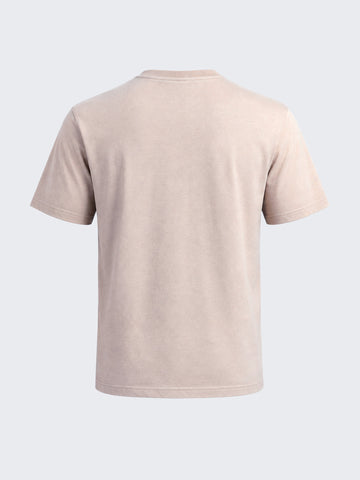Men's Beige Regular Fit Solid Casual T-Shirt