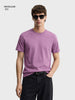 Men's Purple Regular Fit Solid Casual T-Shirt