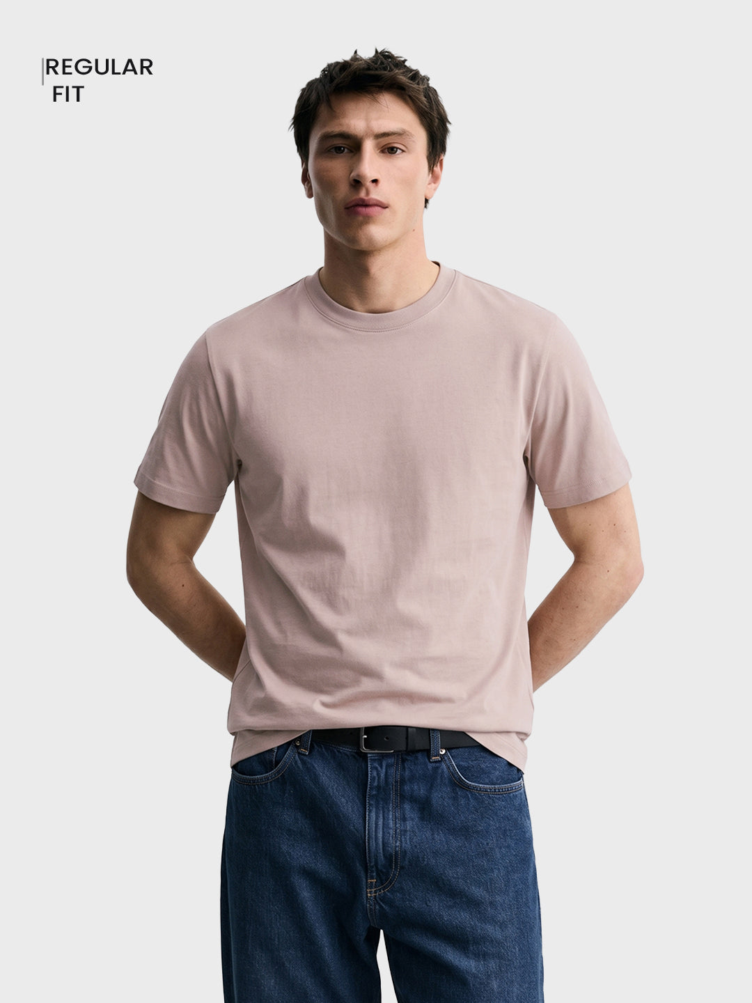 Men's Purple Regular Fit Solid Casual T-Shirt