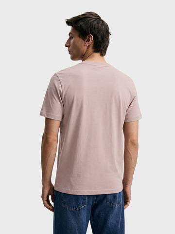 Men's Purple Regular Fit Solid Casual T-Shirt