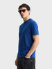 Men's Blue Regular Fit Solid Casual T-Shirt
