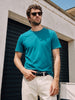 Men's Teal Regular Fit Solid Casual T-Shirt