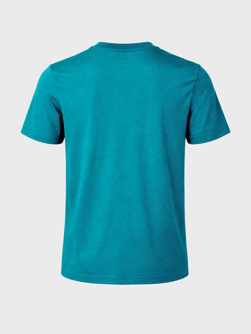 Men's Teal Regular Fit Solid Casual T-Shirt