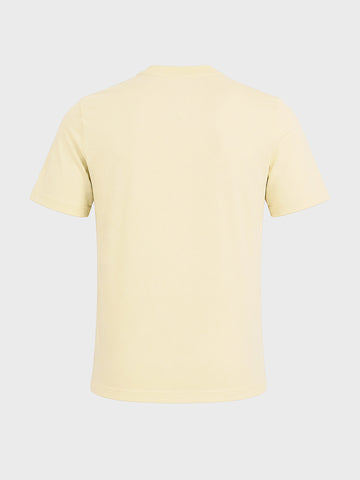 Men's Cream Regular Fit Solid Casual T-Shirt