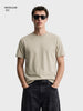 Men's Beige Regular Fit Solid Casual T-Shirt