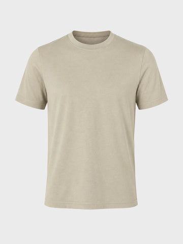 Men's Beige Regular Fit Solid Casual T-Shirt