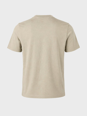 Men's Beige Regular Fit Solid Casual T-Shirt