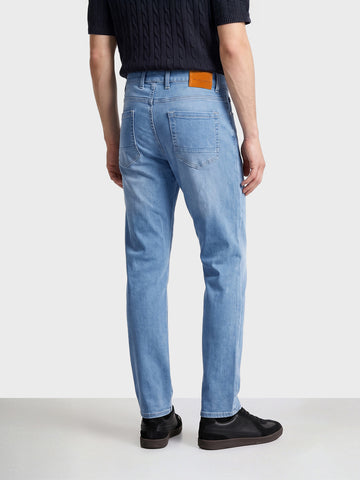 Men's Blue Slim Fit Solid Casual Jeans