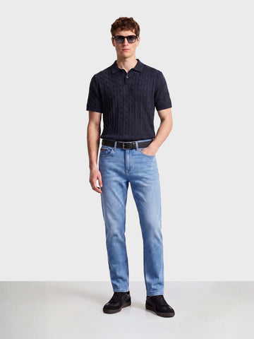 Men's Blue Slim Fit Solid Casual Jeans