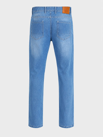 Men's Blue Slim Fit Solid Casual Jeans