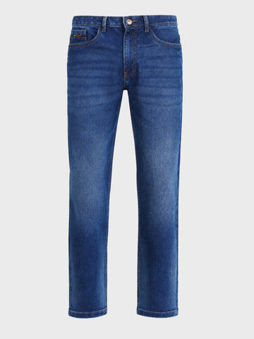 Men's Blue Slim Fit Solid Casual Jeans