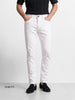 Men's White Slim Fit Solid Casual jEANS