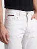Men's White Slim Fit Solid Casual jEANS