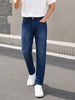 Men's Blue Slim Fit Solid Casual Jeans