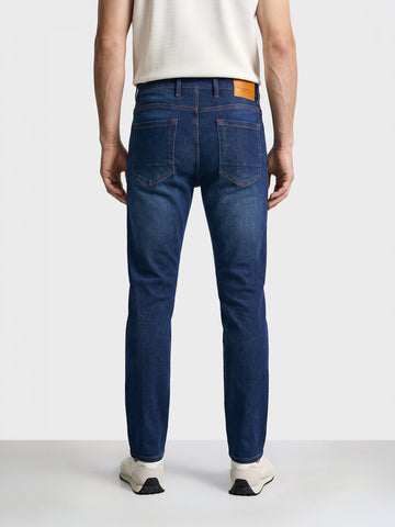Men's Blue Slim Fit Solid Casual Jeans