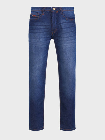 Men's Blue Slim Fit Solid Casual Jeans