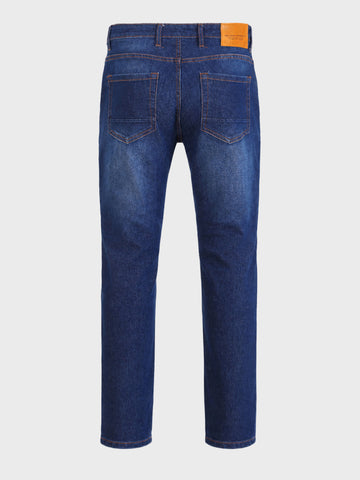 Men's Blue Slim Fit Solid Casual Jeans