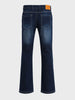 Men's Navy Blue Bootcut Fit Solid Casual Jeans