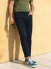Men's Solid Navy Cuffed Cargo Pant
