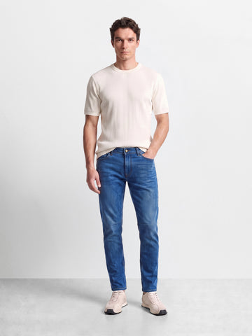 Men's Blue Carrrot Fit Solid Casual Jeans