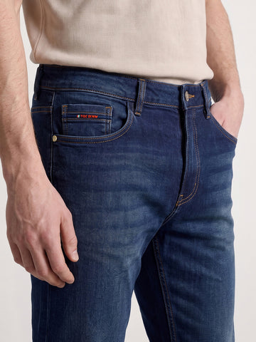 Men's Blue Slim Fit Solid Street Wear Jeans