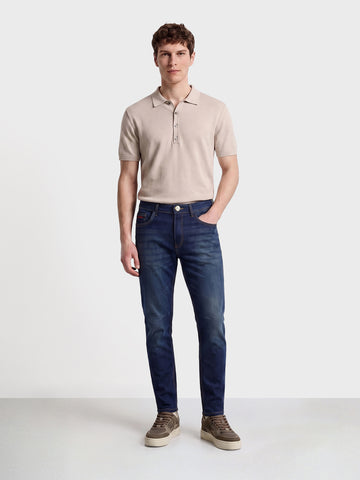 Men's Blue Slim Fit Solid Street Wear Jeans