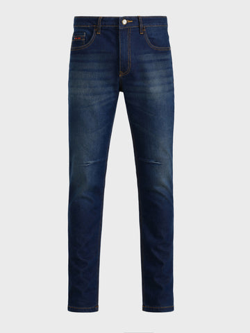 Men's Blue Slim Fit Solid Street Wear Jeans