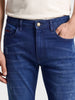Men's Navy Regular Fit Solid Casual Jeans