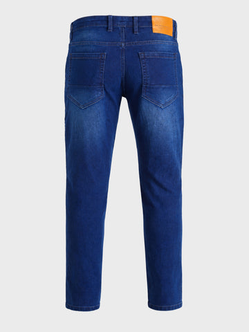 Men's Navy Regular Fit Solid Casual Jeans