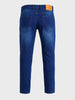 Men's Navy Regular Fit Solid Casual Jeans