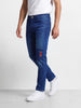 Men's Blue Carrot Fit Solid Casual Jeans