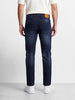 Men's Navy Blue Regular Fit Solid Casual Jeans
