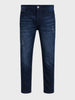 Men's Navy Blue Regular Fit Solid Casual Jeans