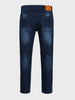 Men's Navy Blue Regular Fit Solid Casual Jeans