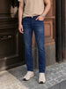 Men's Blue Carrot Fit Solid Casual Jeans