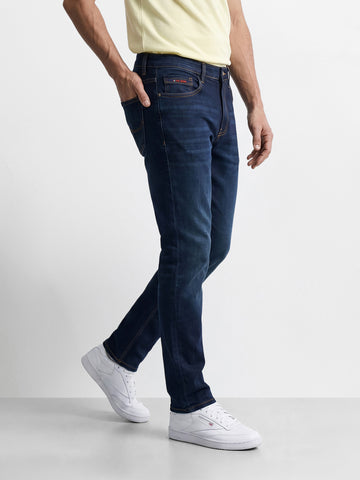 Men's Blue Slim Fit Solid Casual Jeans
