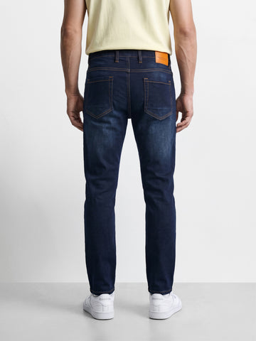 Men's Blue Slim Fit Solid Casual Jeans