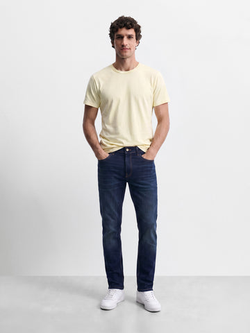 Men's Blue Slim Fit Solid Casual Jeans