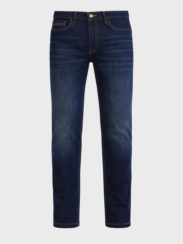 Men's Blue Slim Fit Solid Casual Jeans