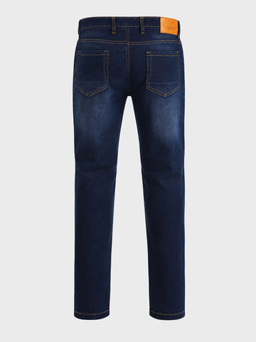 Men's Blue Slim Fit Solid Casual Jeans